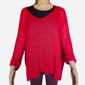 ADORA Women's Red V-Neck Sweater